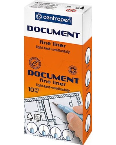 Лінер «Document» 0,1 мм чорний, TM Centropen