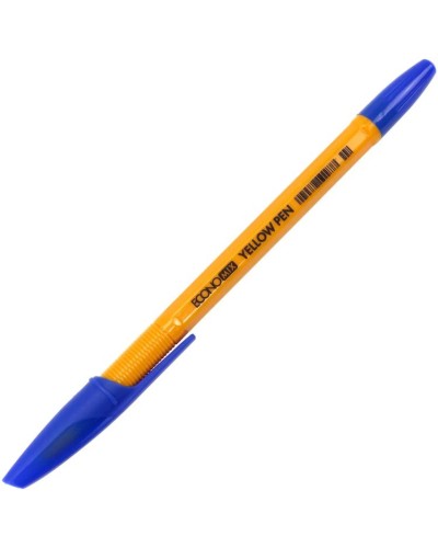 Ручка «Yellow Pen» кулькова синя 0,5 мм, корпус жовтий, ТМ Economix
