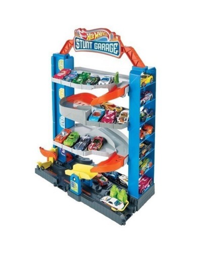 Гараж «City Garage» чотирьохповерховий та машинка, у коробці 36х8х41 см, Hot Wheels