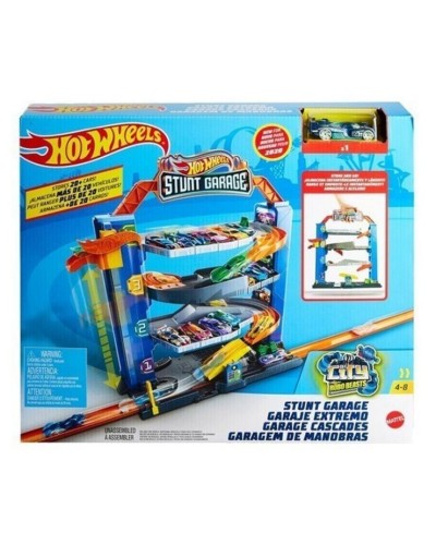 Гараж «City Garage» чотирьохповерховий та машинка, у коробці 36х8х41 см, Hot Wheels