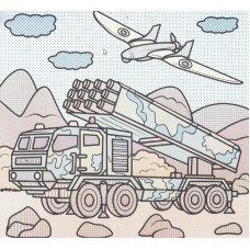 Патріотичні водні розмальовки із секретом «Військова техніка» на 8 сторінок з м'якою обкладинкою 23х24 см, ТМ Кристал Бук