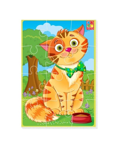 Бебі пазли «Кіт» на 12 елементів, ТМ Vladi Toys