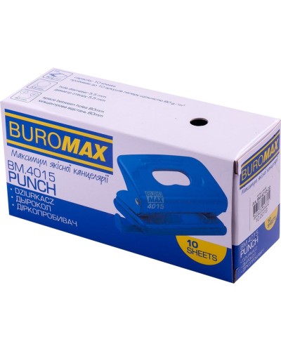 Діркопробивач до 10 аркушів пластиковий, синій, ТМ Buromax