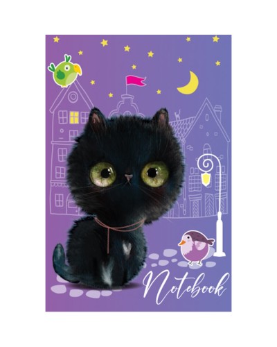 Блокнот «CUTE KATS» А6 на 32 аркуші у клітинку на скобі з м'якою обкладинкою, в асортименті, ТМ Рюкзачок