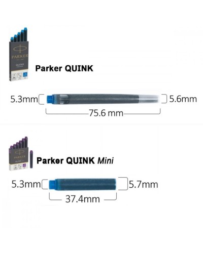 Набірз 5 картриджів «Quinkѕ» з синіми чорнилами, ТМ Parker