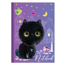Блокнот «CUTE CAT» А6 на 48 аркушів у клітинку з твердою ламінованою обкладинкою, в асортименті, ТМ Рюкзачок