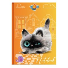 Блокнот «CUTE CAT» А6 на 48 аркушів у клітинку з твердою ламінованою обкладинкою, в асортименті, ТМ Рюкзачок