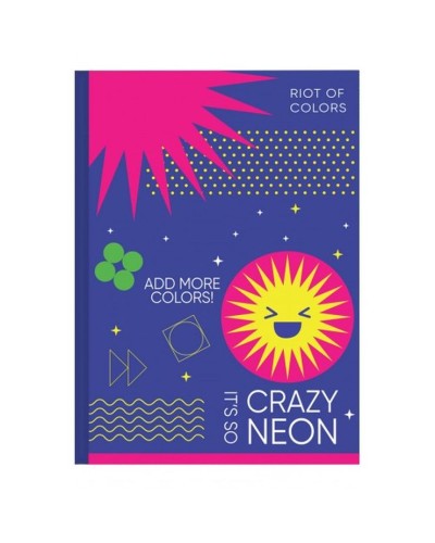 Блокнот «CREAZY NEON» А6 на 48 аркушів у клітинку з твердою ламінованою обкладинкою, в асортименті, ТМ Рюкзачок