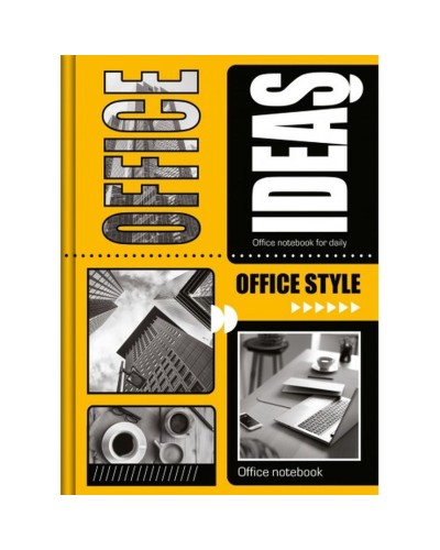 Блокнот «OFFICE» А5 на 176 аркуші у клітинку з твердою ламінованою обкладинкою, в асортименті, ТМ Рюкзачок