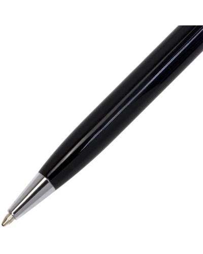 Ручка «STYLUS» кулькова поворотна з металевим чорним корпусом, синя, ТМ Economix