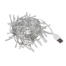 Гірлянда - нитка 4,9 м на 70 LED-лампочок холодно-біла з USB на 8 режимів мерехтіння, Yes! Fun
