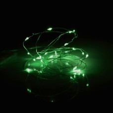 Електрогірлянда «Нитка» 2 м на 20 LED-лампочок на мідному дроті зелена, на батарейках , Yes! Fun