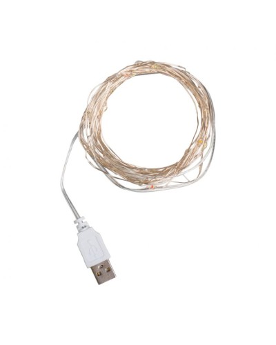 Електрогірлянда «Нитка» 5 м на 50 LED-лампочок з USB на мідному дроті, різнокольорова, Yes! Fun