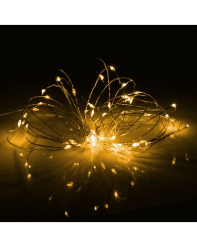 Електрогірлянда «Нитка» 5 м на 50 LED-лампочок з USB на мідному дроті, теплий білий, Yes! Fun