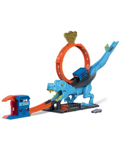 Трек «Полювання Ті-Рекса» з машинкою, у коробці 26х8х22 см, Hot Wheels