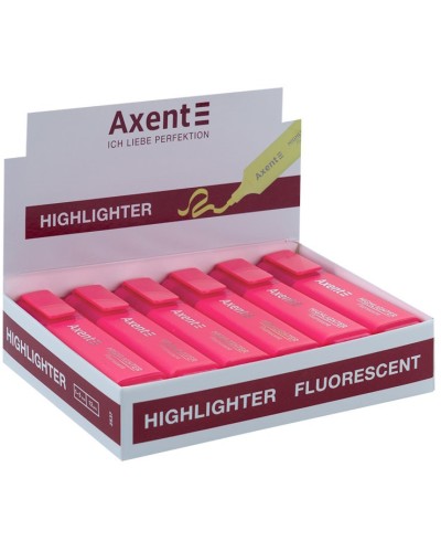 Маркер «Highlighter» клиноподібний 1-5 мм рожевий, ТМ Axent