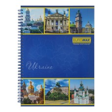 Канцелярська книга А4 на 96 аркушів у клітинку на пружині збоку з твердою ламінованою обкладинкою, ТМ Buromax
