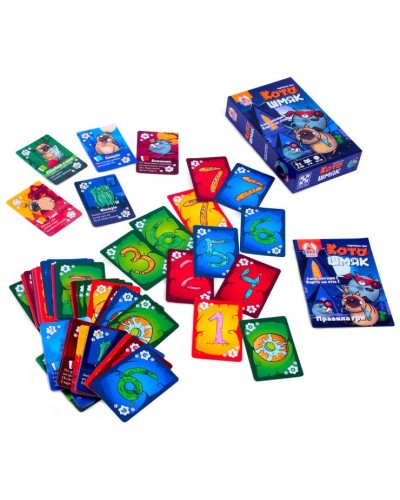 Гра настільна «Котошмяк» зі 100 карток, у коробці 11,5х4х18,5 см, ТМ Vlady Toys
