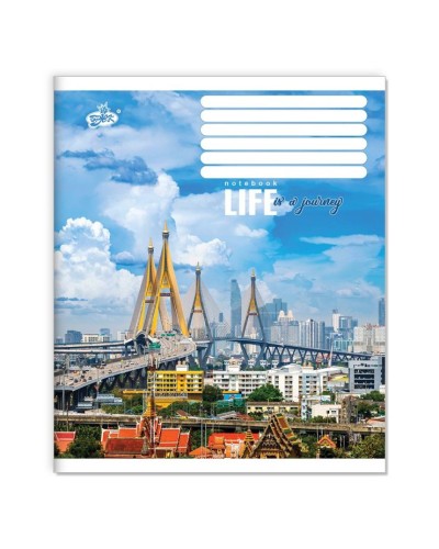 Зошит на 36 аркушів у клітинку «Життя - це подорож» №2576, ТМ Brisk