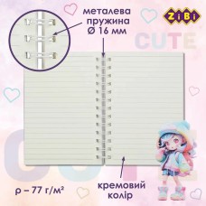 Блокнот «CUTЕ» 18х12,5 см на 80 аркушів у лінію з обкладинкою Soft PU, фіолетовий, KIDS Line
