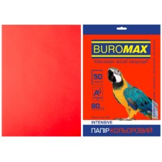 Папір кольоровий «INTENSIV» А4 50 аркушів 80 г/м2 червоний,ТМ Buromax