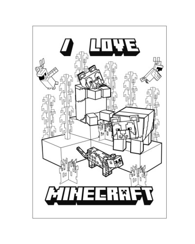 Розмальовка «Minecraft» А4 на 12 аркушів, ТМ Yes