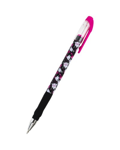 Ручка «Floral Black» кулькова синя, ТМ Axent