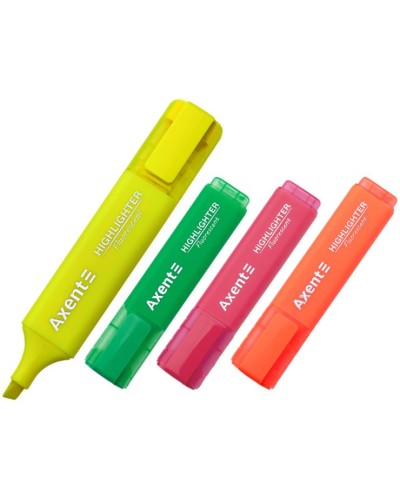 Набір маркерів «Highlighter» текстових з 4 шт 1-5 мм клиновидних,ТМ Axent