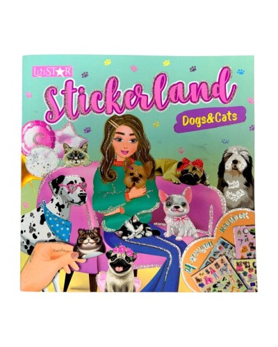 Книга з наліпками «Stickerland» на 18 аркушів з м`якою обкладинкою 23х23 см, в асортименті, ТМ Апельсин
