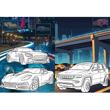 Розмальовка зі стікерами «Автопарк» на 16 сторінок з м`якою обкладинкою 21х29 см, ТМ Ідейка