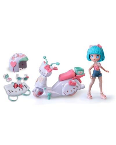 Ігровий набір 4SF MANGA DOLLS серії «Hello Kitty. Красива Пінк на скутері» 19,5 см з аксесуарами, у коробці 25х33х8 см