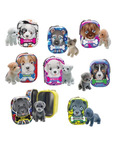 Колекційна фігурка-сюрприз на ланцюжку «COOL THINGS.Puppy Club. Цуценя з 5-тої Авеню» 5 см, в асортименті, у металевій коробочці з ланцюжом та пакеті