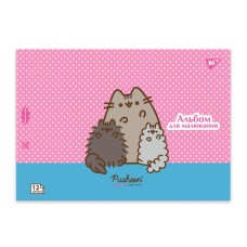 Альбом для малювання «Pusheen» А4 на 12 аркушів на скобі 100 г/м2 з перфорацією, в асортименті, ТМ YES