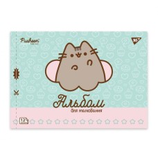 Альбом для малювання «Pusheen» А4 на 12 аркушів на скобі 100 г/м2 з перфорацією, в асортименті, ТМ YES