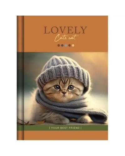 Блокнот «CUTE CAT» А6 на 176 аркушів у клітинку з ламінованою обкладинкою ТМ Рюкзачок, в асортименті