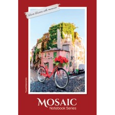 Канцелярська книга «MOSAIC» А4 на 80 аркушів у клітинку з твердою палітуркою та ламінованою обкладинкою, в асортименті, ТМ Рюкзачок