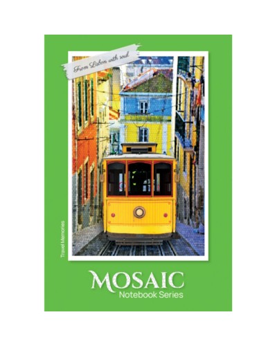 Канцелярська книга «MOSAIC» А4 на 80 аркушів у клітинку з твердою палітуркою та ламінованою обкладинкою, в асортименті, ТМ Рюкзачок