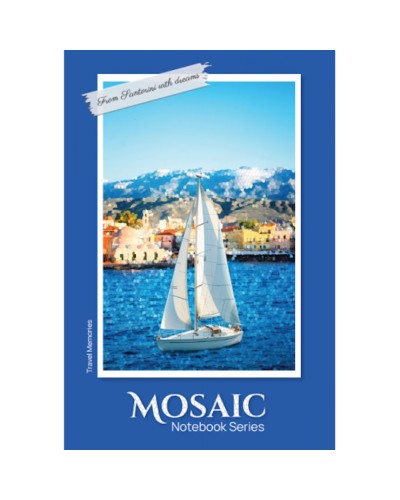 Канцелярська книга «MOSAIC» А4 на 80 аркушів у клітинку з твердою палітуркою та ламінованою обкладинкою, в асортименті, ТМ Рюкзачок