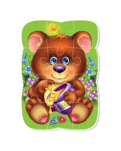 Пазли магнітні «Малюк зможе. Ведмедик» на 12 елементів, ТМ Vladi Toys