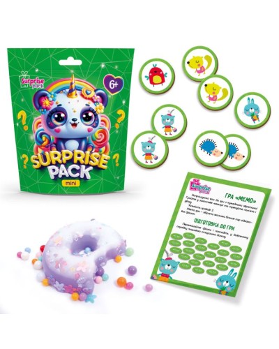Настільна гра «Surprise Pack Mini 4» з сюрпризом з сквіша та карток, у пакеті 17х6х19 см, ТМ Vladi Toys