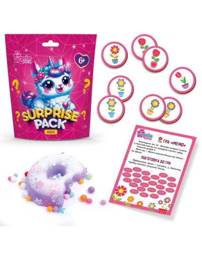 Настільна гра «Surprise Pack Mini 2» з сюрпризом з сквіша та карток, у пакеті 17х6х19 см, ТМ Vladi Toys