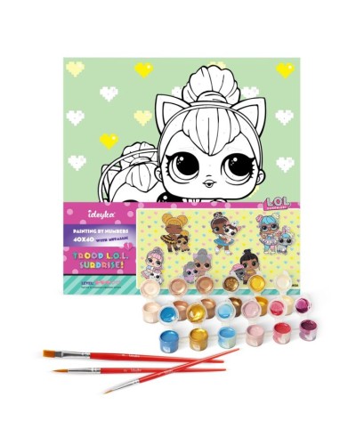 Картина за номерами «L.O.L. Surprise! TroopSurprise Kitty Queen With Kitty Kitty» 40х40 см, ТМ Ідейка