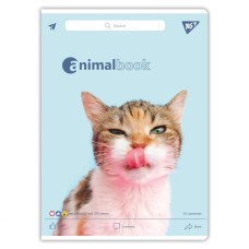 Канцелярська книга «Animalbook» на 48 аркушів у клітинку на скобі, в асортименті, ТМ YES