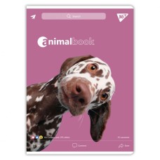 Канцелярська книга «Animalbook» на 48 аркушів у клітинку на скобі, в асортименті, ТМ YES