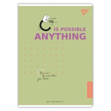 Канцелярська книга А4 «Be yourself» на 96 аркушів у клітинку на скобі, в асортименті, ТМ Yes