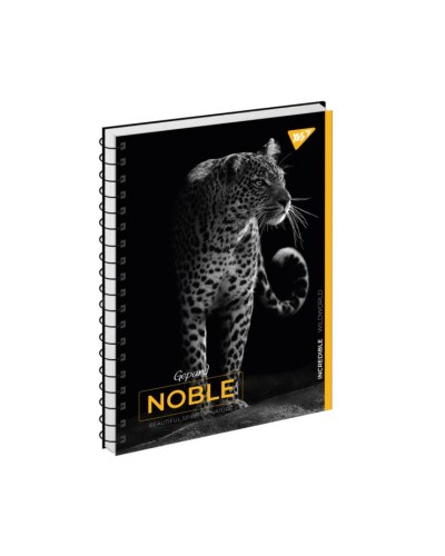 Блокнот «Noble» А5 на 80 аркушів у клітинку з ламінованою обкладинкою на спіралі збоку, в асортименті, ТМ Yes