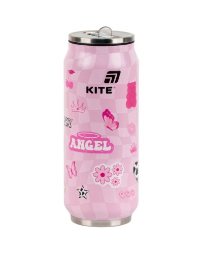 Термокухоль «Angel» 500 мл з трубочкою, ТМ Kite