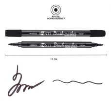 Набір акварельних маркерів «Brush Pen» двосторонніх на 12 кольорів, ТМ SANTI