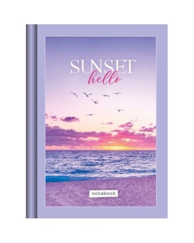 Блокнот «Sunset» А6 на 176 аркушів у клітинку з твердою ламінованою обкладинкою, в асортименті, ТМ Рюкзачок