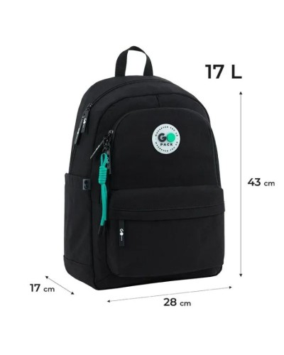 Рюкзак 44х28х17 см чорний, 141L-3, GoPack Education Teens